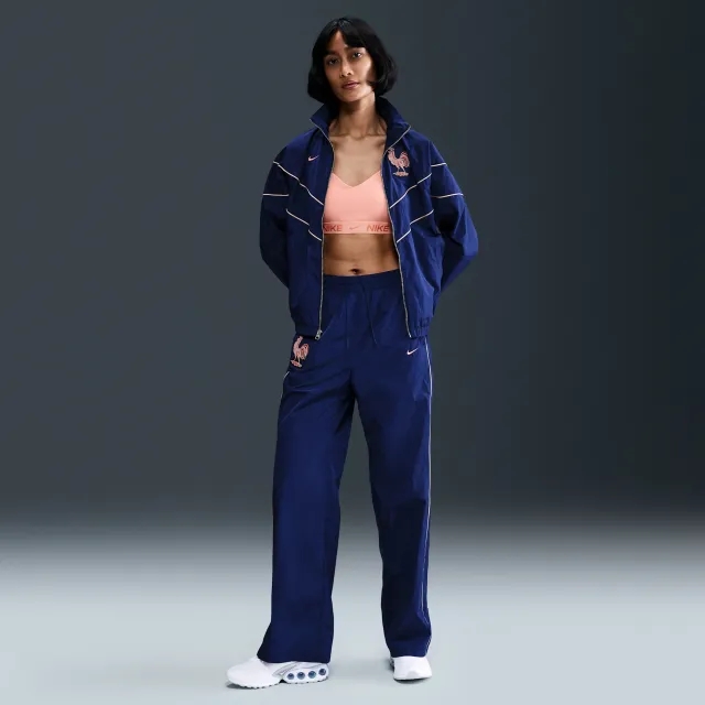 FFF Windrunner Women's Nike Football High-Waisted Woven Pants - Blue - Recycled Fibres Minimum