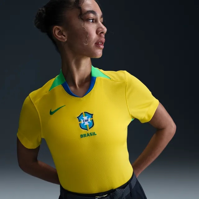 Brazil 2025 Stadium Home (Women's Team) Women's Nike Dri-FIT Football Replica Shirt - Yellow - Polyester