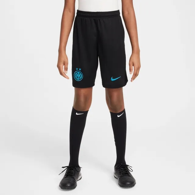 Inter Milan 2025/26 Stadium Home Older Kids' Nike Dri-FIT Football Replica Shorts - Black - Polyester