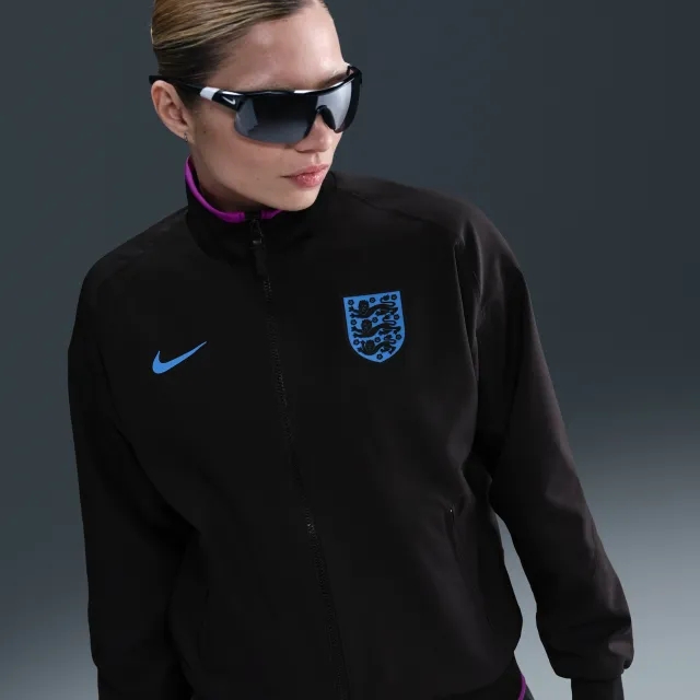 England Strike Away Women's Nike Dri-FIT Football Anthem Jacket - Black - Polyester