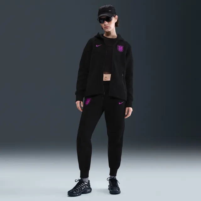 England Tech Women's Nike Football Fleece Mid-Rise Joggers - Black - Cotton/Polyester
