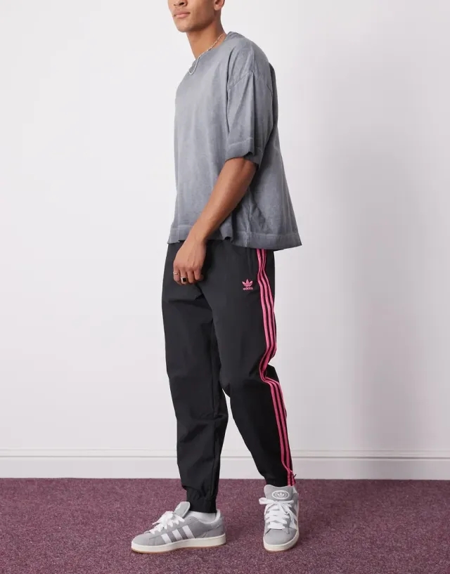 Pants Adidas Adicolor Woven Firebird Track Tracksuit Bottoms Black/ Lucid Pink M
