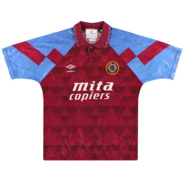 1990-92 Aston Villa Umbro Home Shirt L - Aston Villa / Very good / Large