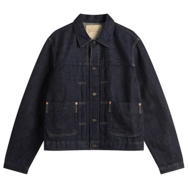 RRL Men's Dockman Chain Stitch Trucker Jacket Rinse