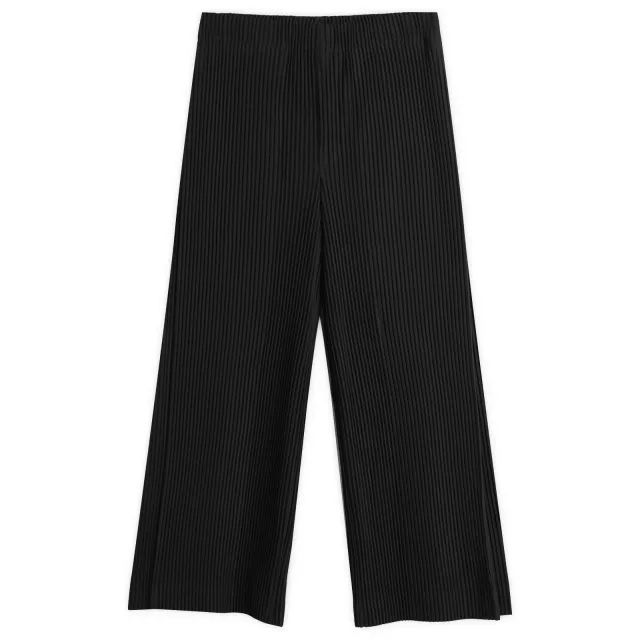 Homme Plissé Issey Miyake Men's Pleated Wide Trousers Black
