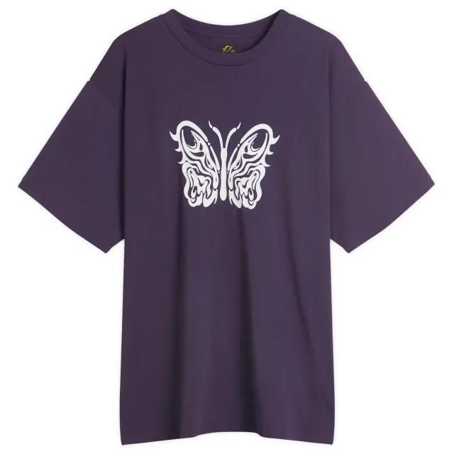 Needles Men's x Kae Tanaka Papillion T-Shirt Eggplant