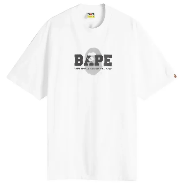 A Bathing Ape Men's Graffiti Logo Relaxed Fit Tee White
