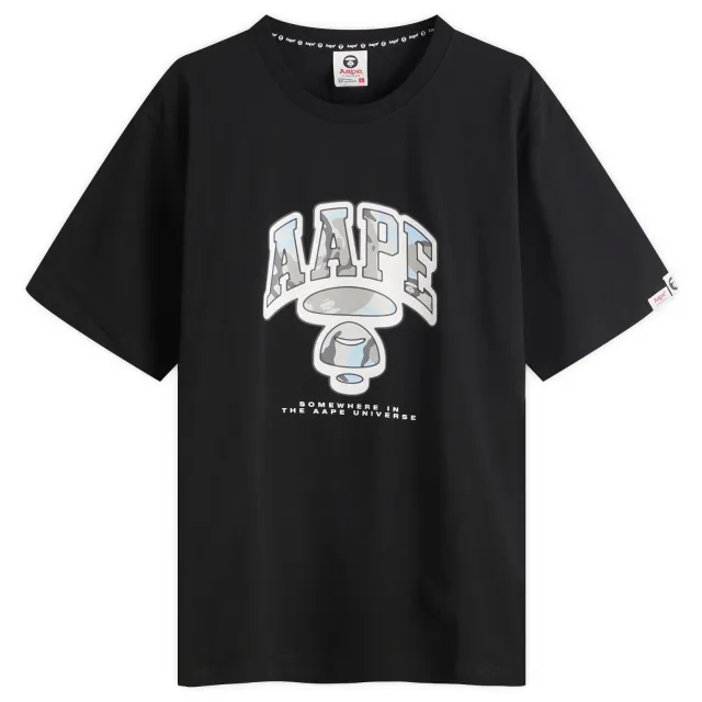 AAPE Graffiti Small Face BLE Camo T-Shirt Black