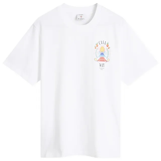 Casablanca Men's Casa Way Mountain Printed T-Shirt White