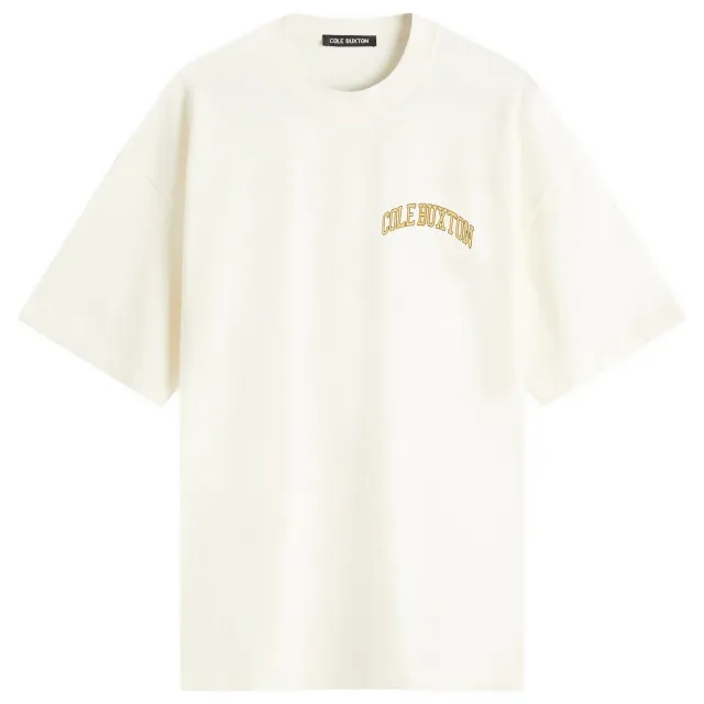 Cole Buxton Men's Yellow Arc T-Shirt Vintage White