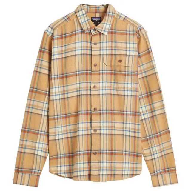 Patagonia Men's Lightweight Fjord Flannel Shirt Beeswax Tan
