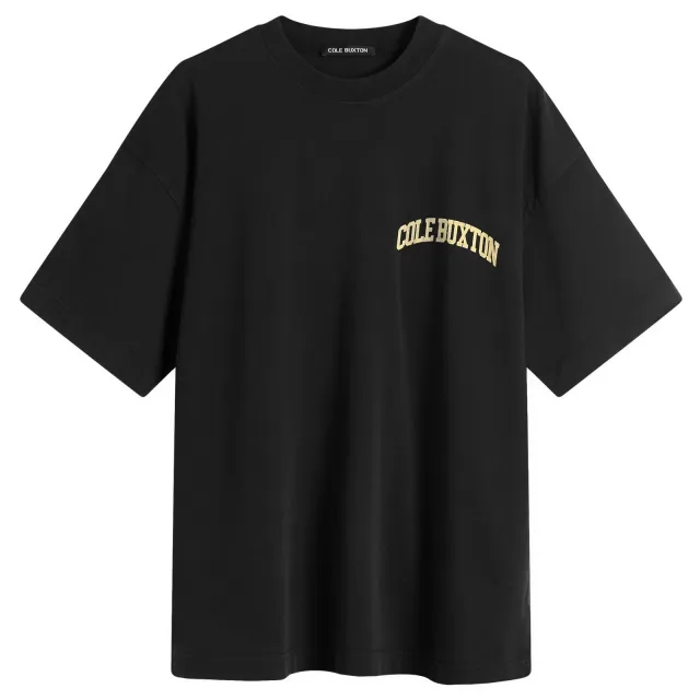 Cole Buxton Men's Yellow Arc T-Shirt Vintage Black
