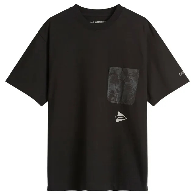 END. x and wander Print Pocket T-Shirt Black