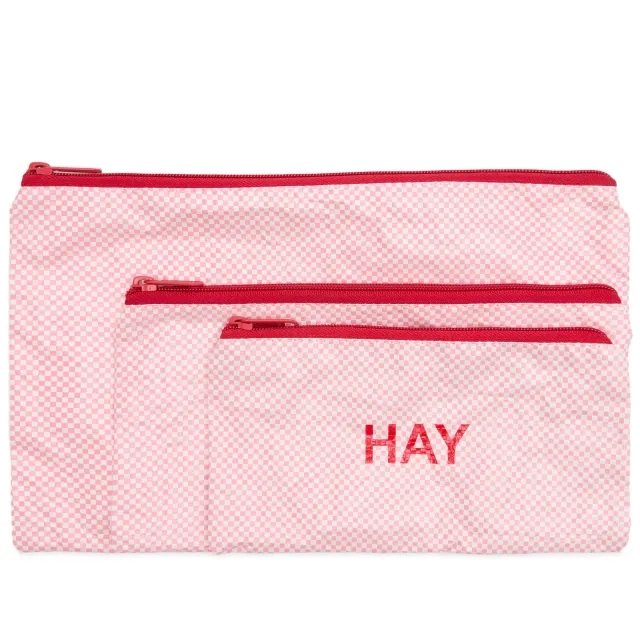 HAY Candy Mono Wash Bag - Flat Set of 3 Light Pink