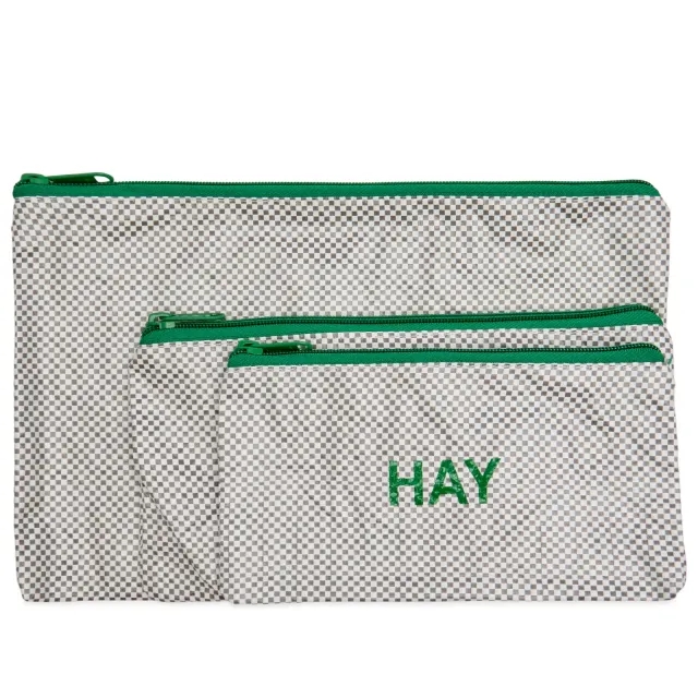 HAY Candy Mono Wash Bag - Flat Set of 3 Grey