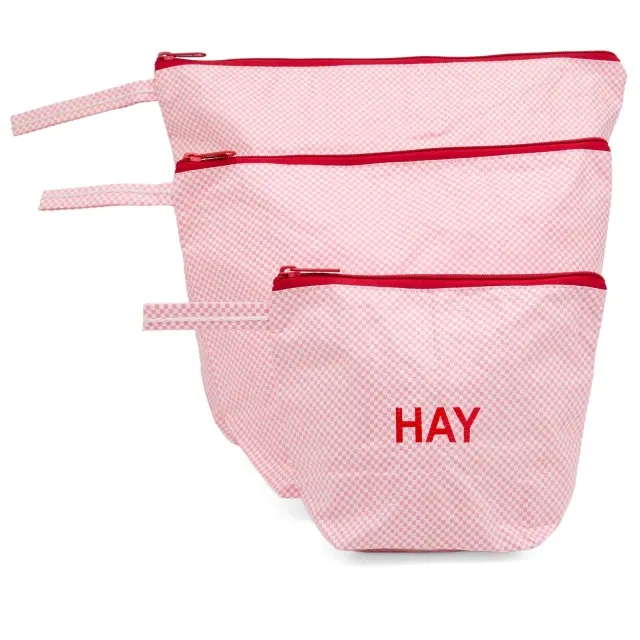 HAY Candy Mono Wash Bag - Wash Set of 3 Light Pink