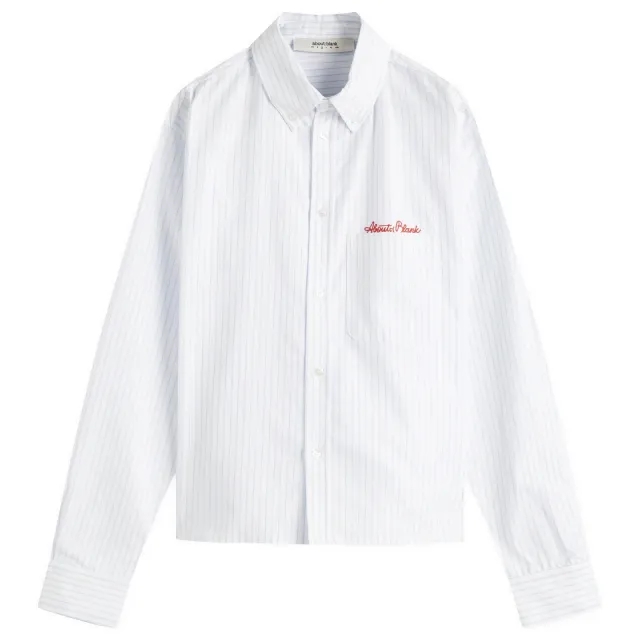 about:blank Men's Oxford Script Shirt White/Blue