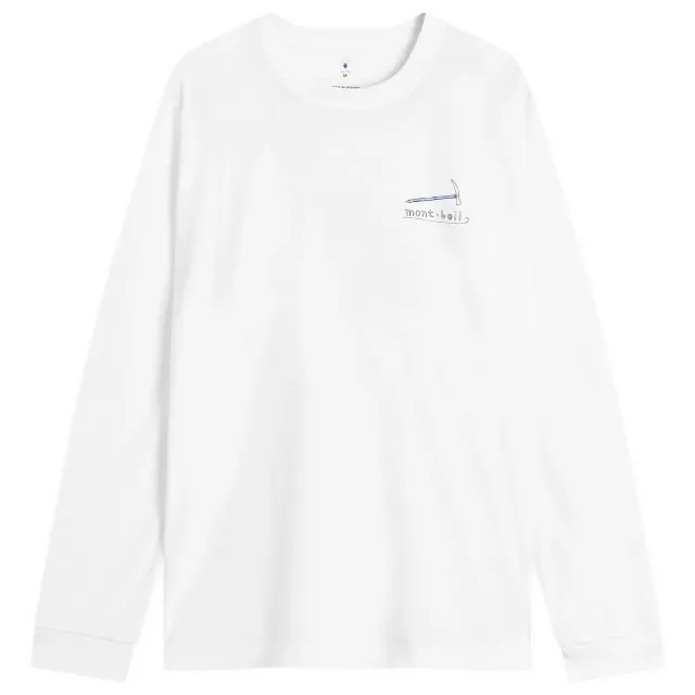 Montbell Men's Mountain Gear Wickron Long Sleeve T-Shirt White