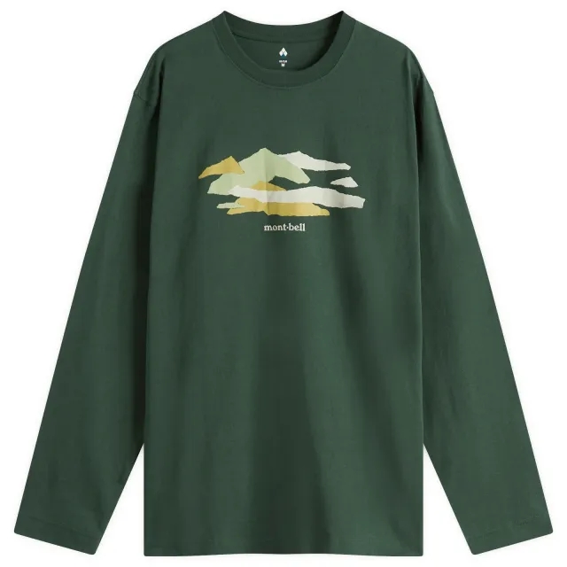 Montbell Men's Mountains Long Sleeve T-Shirt Dark Green
