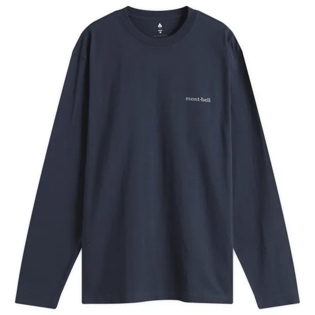 Montbell Men's Road To The Mountains Long Sleeve T-Shirt Navy