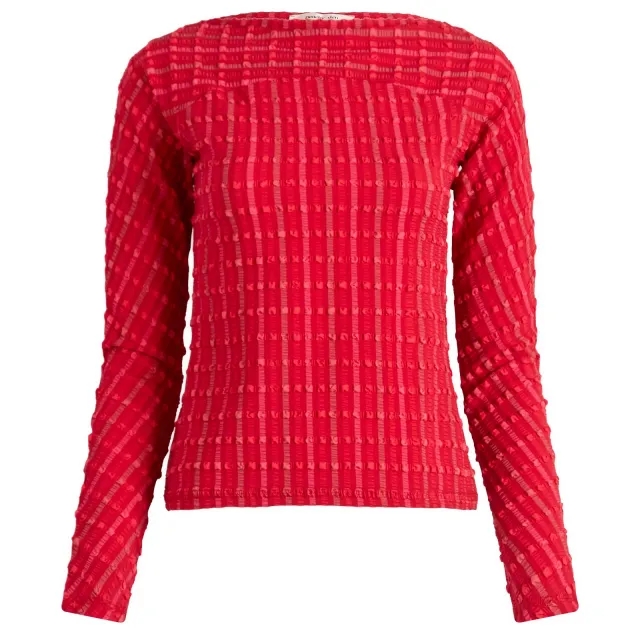 Peachy Den Women's Cindy Long Sleeve Top Lipstick