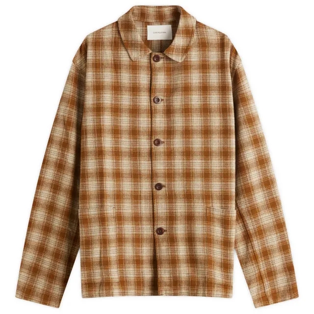 Café Mountain Men's Easy Check Jacket Ochre