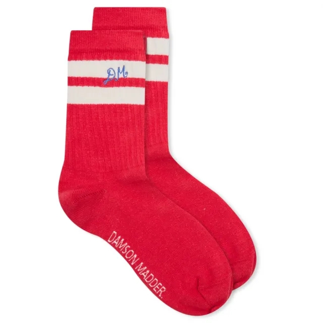 Damson Madder Women's Sporty Calf Length Socks Red