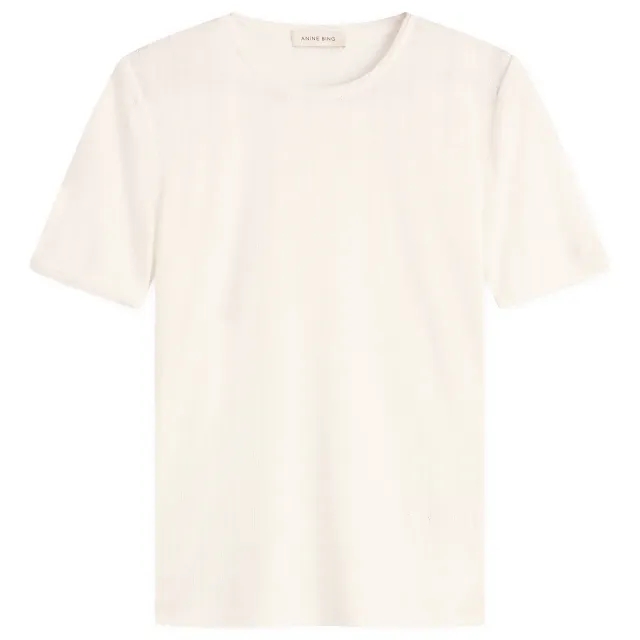 Anine Bing Women's Pia Pointelle T-Shirt Off White