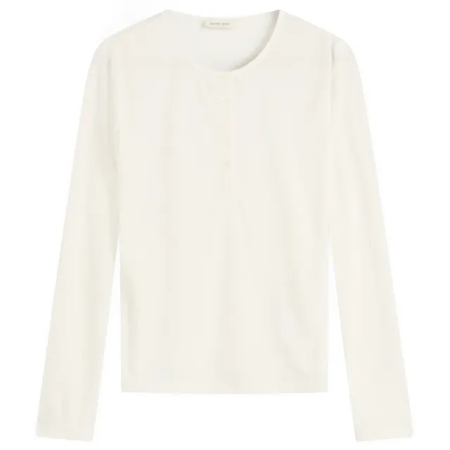 Anine Bing Women's Pia Pointelle Long Sleeve T-Shirt Off White