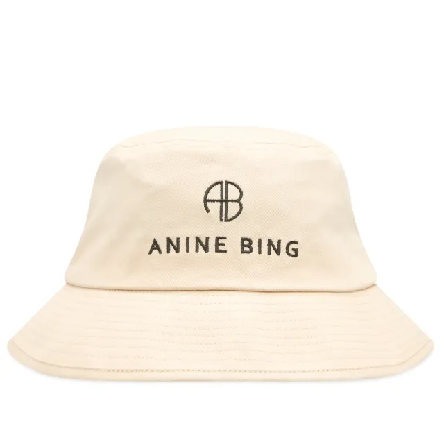 Anine Bing Women's Nicks Logo Bucket Hat Cool Ivory