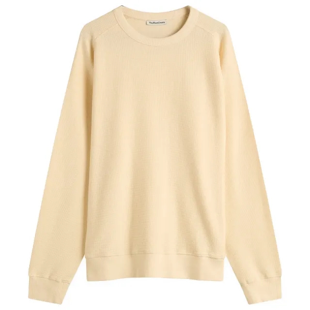 YMC Men's Almost Grown Waffle Sweatshirt Off White