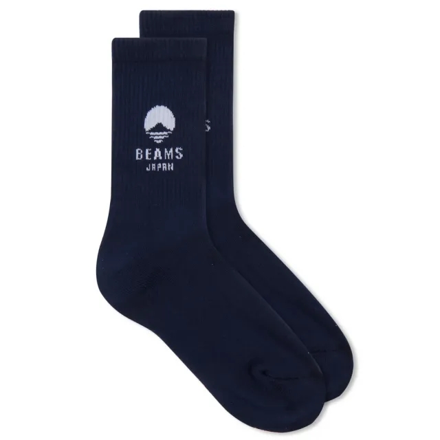 BEAMS JAPAN Logo Socks Navy