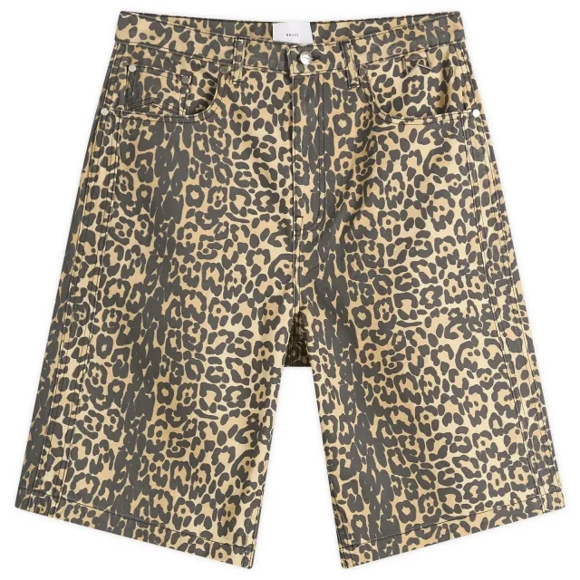 Rhude Men's Leopard Shorts Black/Tan