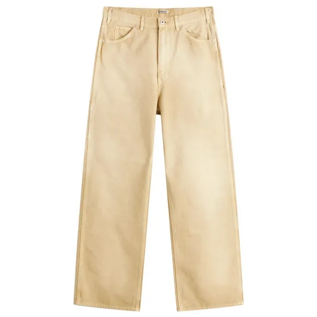 Auralee Men's Organic Cotton Duck Pants Light Beige