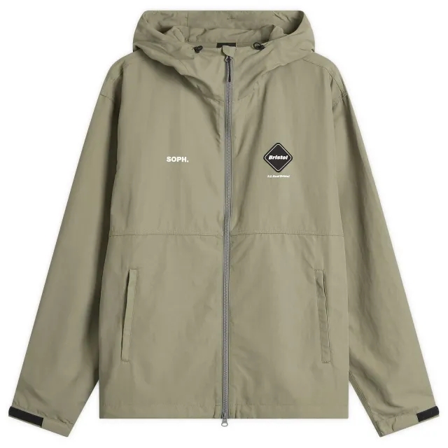 F.C. Real Bristol Men's Supplex Nylon Hooded Jacket Khaki