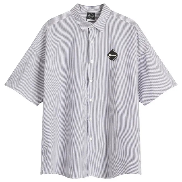 F.C. Real Bristol Men's Big Logo Baggy Shirt Navy Stripe