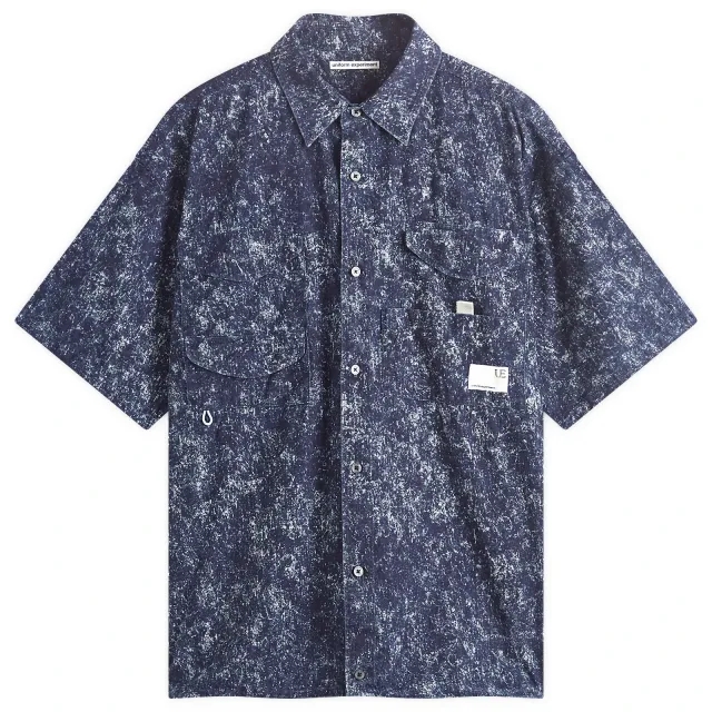 Uniform Experiment Men's Indigo Print Fishing Shirt White