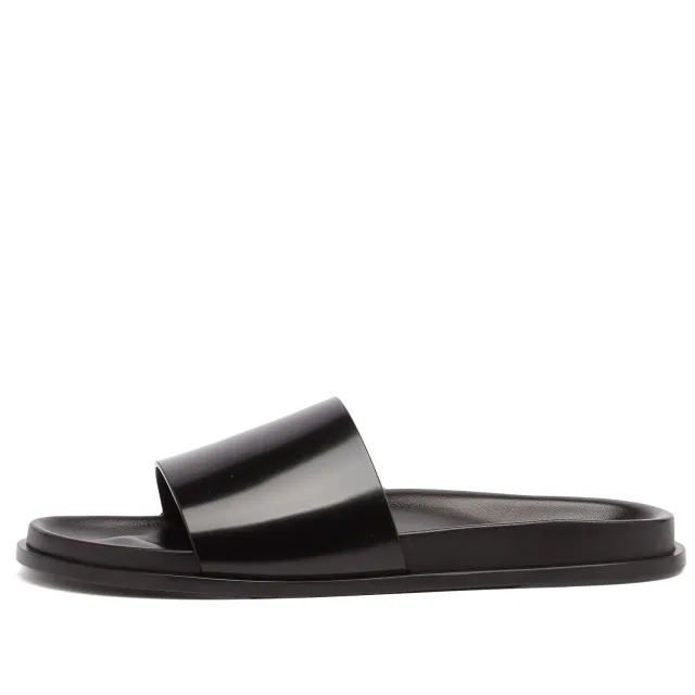Saint Laurent Men's Leather Slide Nero