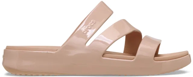 Crocs | Women | Getaway Patent Strappy | Slides | Pink Caramel | 3