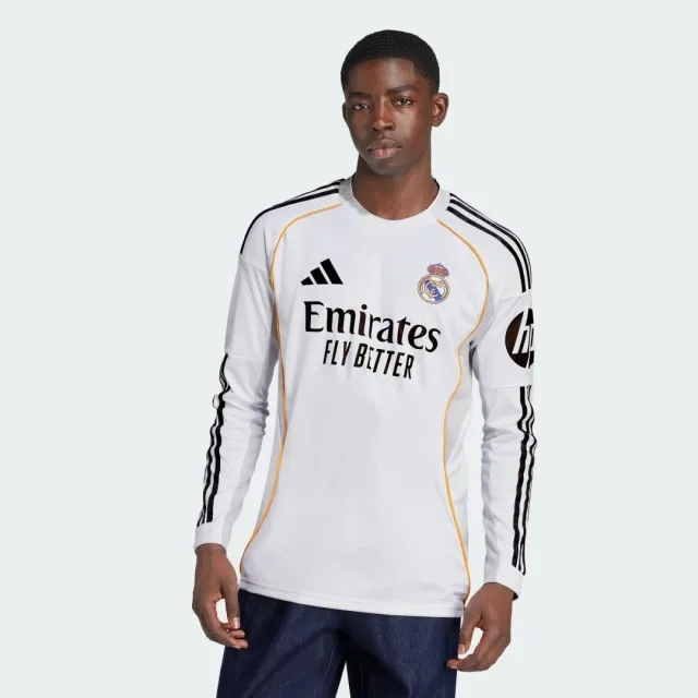 adidas Real Madrid 25/26 Long Sleeve Home Jersey