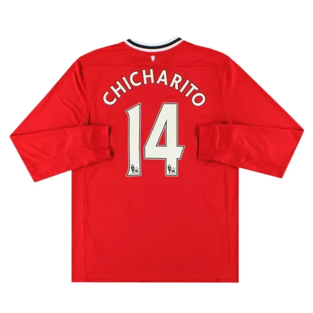 2011-12 Manchester United Nike Home Shirt Chicharito #14 L/S L - Manchester United / Excellent / Large