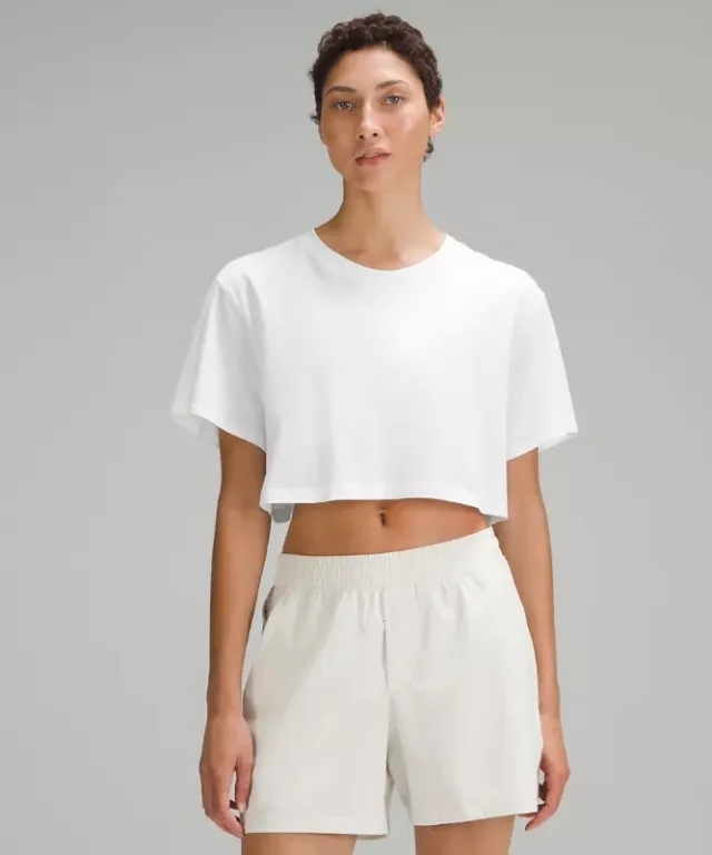 lululemon – Women's All Yours Cropped T-Shirt – Color White – Size 12