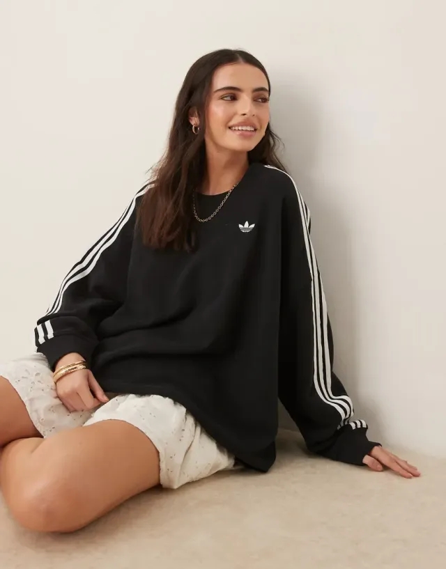 Sweatshirt Adidas Adicolor 3-Stripes Adilenium Sweatshirt Black/ Black Xxs