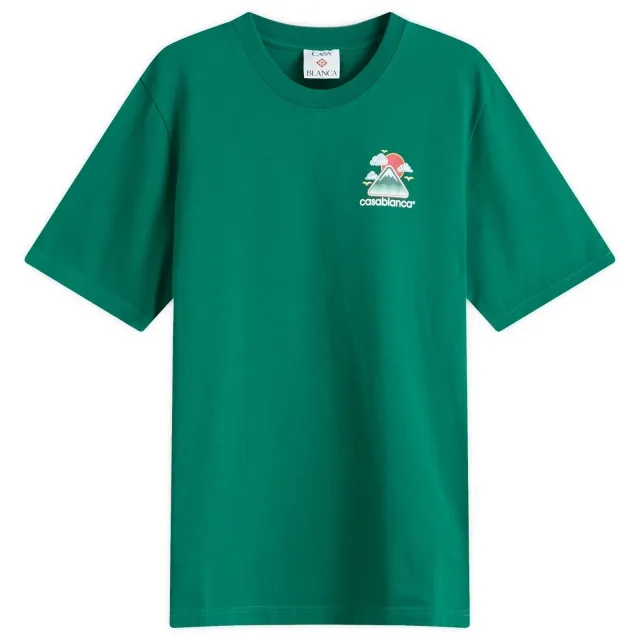 Casablanca Men's Montagne Ondulée Screen Printed T-Shirt Green