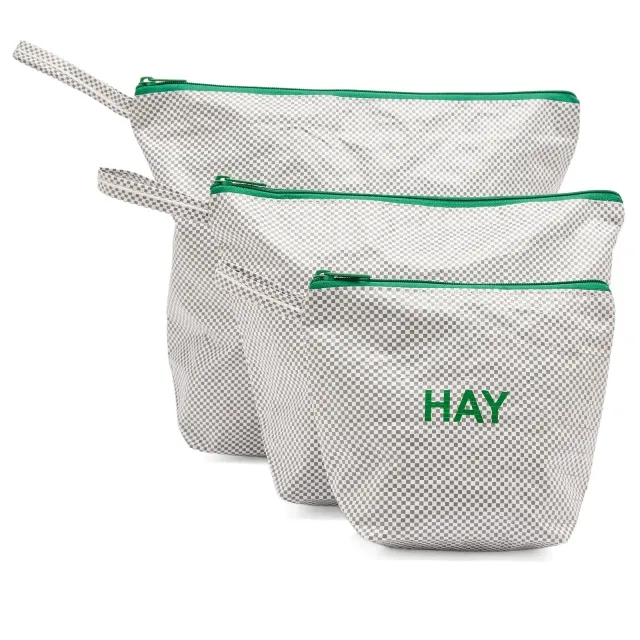 HAY Candy Mono Wash Bag - Wash Set of 3 Grey