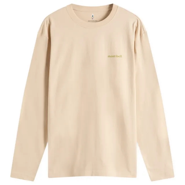 Montbell Men's Road To The Mountains Long Sleeve T-Shirt Ivory