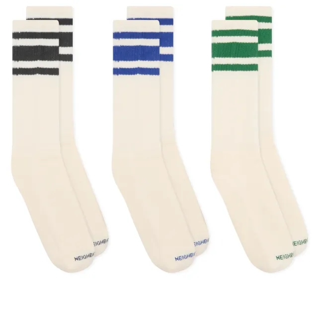 Neighborhood Men's Classic 3-Pack Socks White