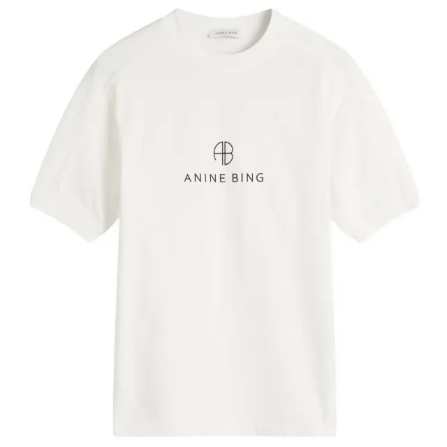 Anine Bing Women's Jaylin Monogram T-Shirt Ivory
