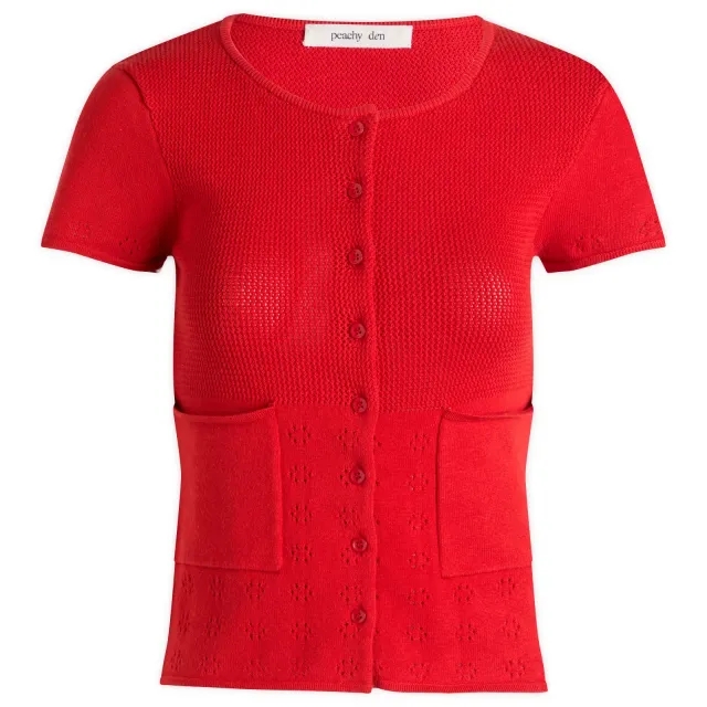 Peachy Den Women's Marie Knit Polo Top Jam