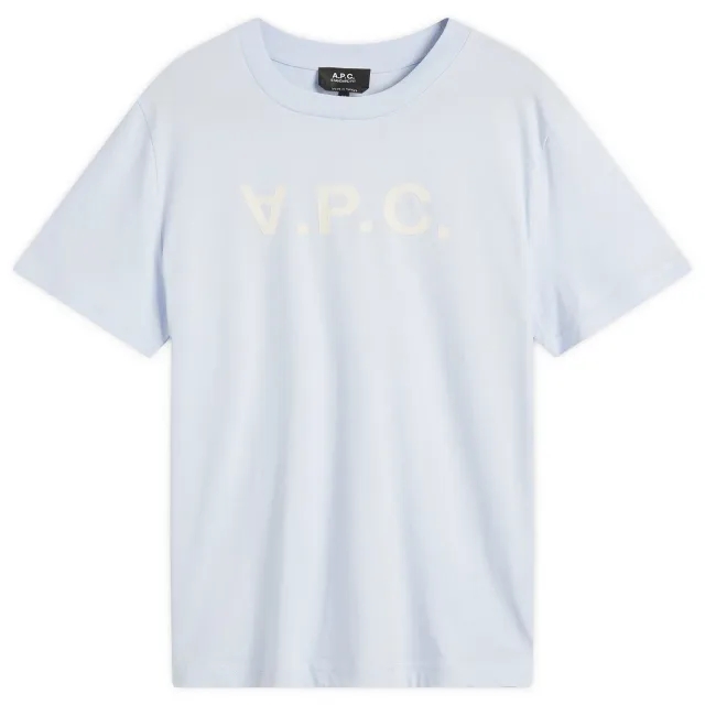 A.P.C. Men's VPC Logo T-Shirt Sky Blue/White